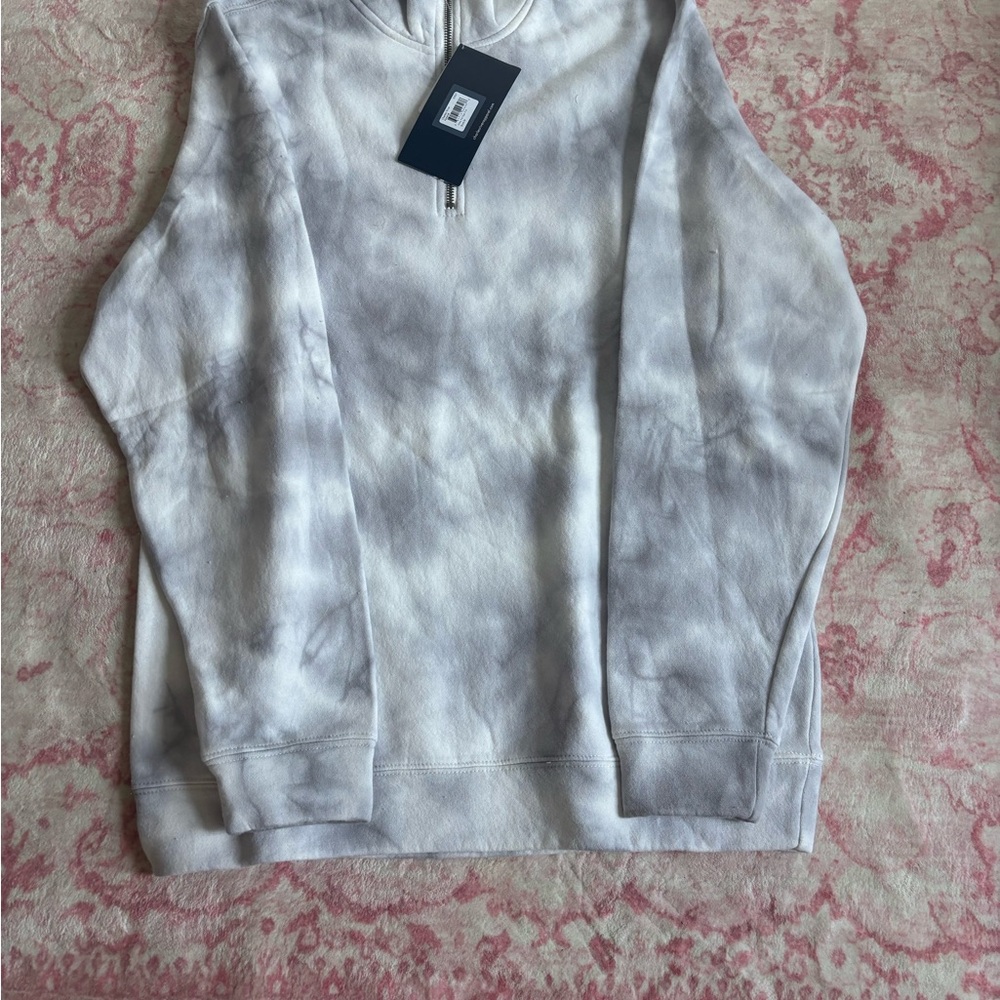 Charles River Apparel Gray Tie-Dye Quarter Zip